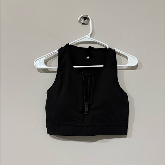 Balance Women's Black Zip Up Sports Bra Small Support Racerback - Picture 2 of 3
